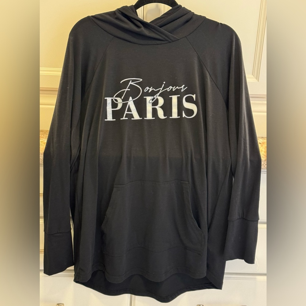LuLaRoe L Amber NWT (Bonjour Paris) Lightweight Hoodie